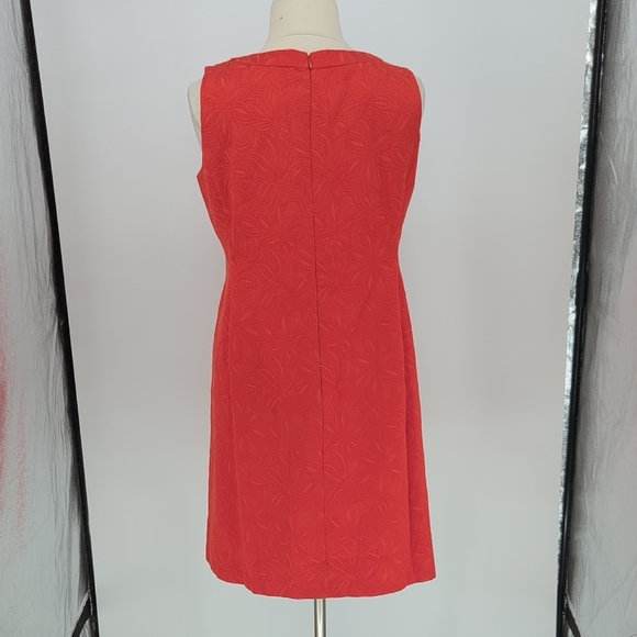 01172 Jones Studio Floral Quilted A Line Dress Orange size 14W preppy spring - Picture 2 of 8